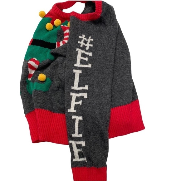 Well Worn Holiday Elfie Sweater Charcoal Grey Sz 2T - Picture 6 of 10